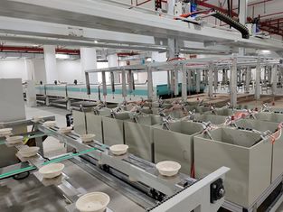 24 Stationen Spin-Coating-Maschine für die Zellstoffformung von Fasern mit Barrierebeschichtung