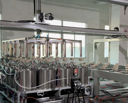 Hochpräzise automatische Spin-Beschichtungslinie für einheitliche Zellstoffgeformte Produkte