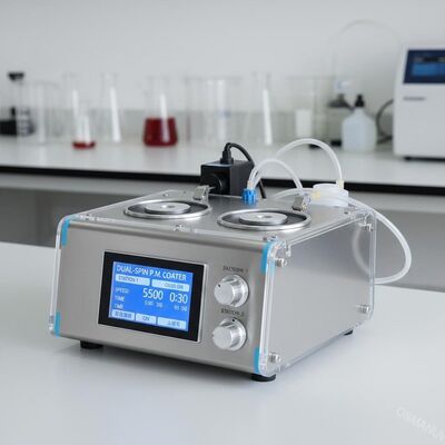 Kompaktes Laborspin-Coater mit zwei Stationen für die Entwicklung von Prototypen aus Zellstoffform