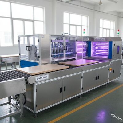 Kompakte UV-LED-Transferbeschichtungsanlage für umweltfreundliche Oberflächen auf Holzverbundplatten