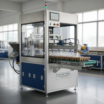 Industriepulpfaserverpackungsbeschichtungsspritzmaschine mit präzisen, wechselseitigen Sprühsystemen für Recyclingkarton