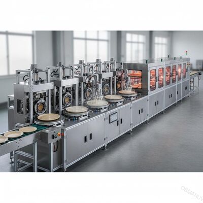 12-Stationen-Pulp-Molding-Spin-Coating-Linie für Bagasse-Geschirr-Beschichtung und Trocknung, integriertes Produktionssystem