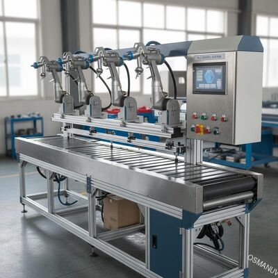 Vollautomatische Sprühbeschichtungsmaschine mit anpassbarer Breite, japanische Iwata-Sprühpistolen und PLC-Steuerung für industrielle Anwendungen