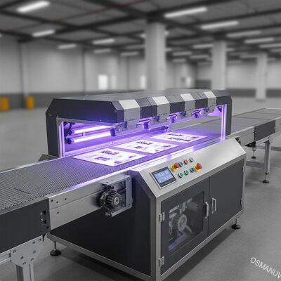 Hochgeschwindigkeits-UV-Härtemaschine mit 5-Lampen-Lampen mit anpassbarem Förderer für das sofortige Trocknen von Tinte