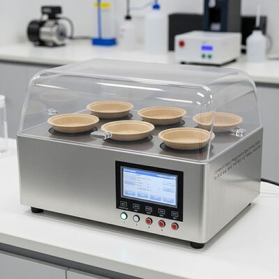 Kompaktes programmierbares 6-Stationen-Schleuderbeschichtungssystem für F&E und Kleinserienproduktion von Zellstoffgeschirr