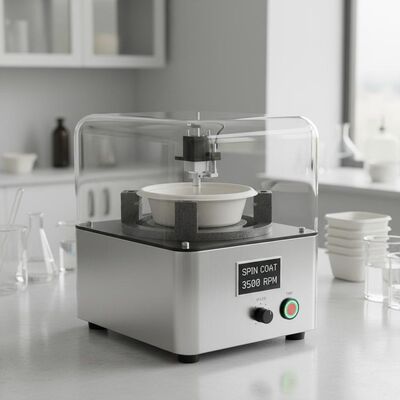 Einzelplatz-Spin-Coater für Formfaser-Lebensmittelbehälter – Tischgerät mit anpassbaren Vorrichtungen für F&E und Kleinserienfertigung
