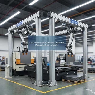 Roboterarme mit Doppelstations-Gantry für Blechmetall maximieren Produktivität und Flexibilität