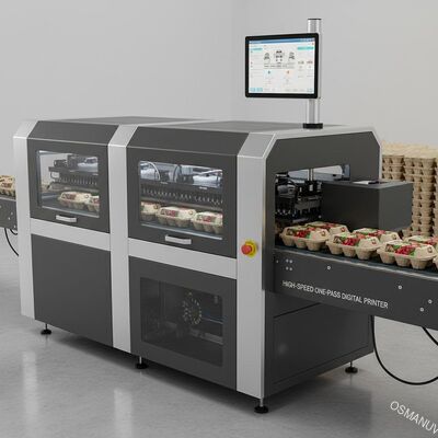 Hochgeschwindigkeits-Digitaldrucker für Inline-Hochauflösungsdruck auf Formteilen aus Zellstoff