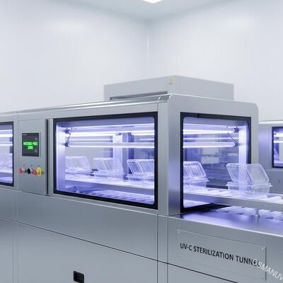 Inline-UV-C-Tunnel für die Hochgeschwindigkeitssterilisation transparenter Lebensmittelverpackungen