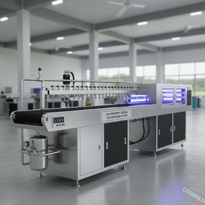 Kalziumspray-Beschichtungs-Maschine/UVlänge 3.75KW der förderer-System-1800mm