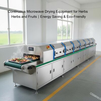 Kontinuierliche Mikrowellen-Trocknungsanlage für Kräuter und Früchte | Energiesparend & Umweltfreundlich