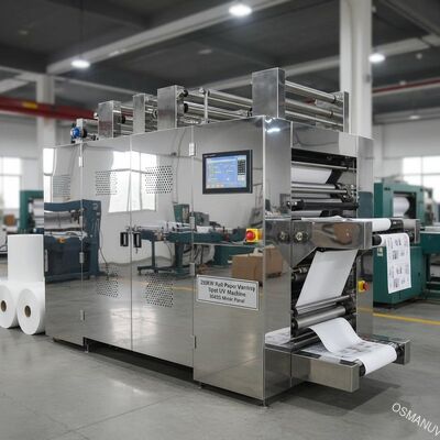 200KW Rollenpapier Lack Spot UV Druckmaschine 304ss Spiegelplatte