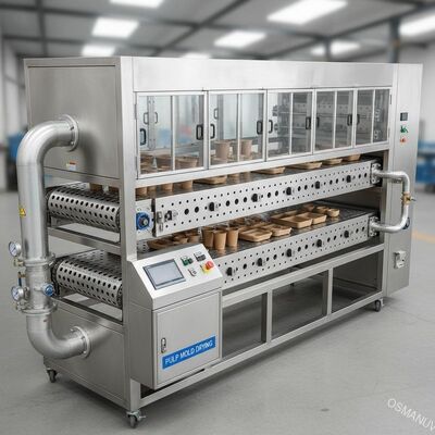 Doppelschicht-Industrie-Trocknungsmaschine mit Erdgas Edelstahl-Punktkette-Platte-Gürtel für Zellstoff-Formen-Flaschen-Tischgeschirr High-End-Industriepaket