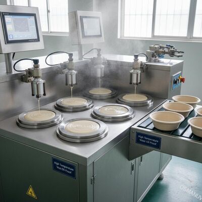 Fiber Bowl Tray Beschichtung für Hochtemperatur Wasser heißes Öl Proof Sechs Station Spin Beschichtung Maschine für Bambus Papier Zuckerrohr