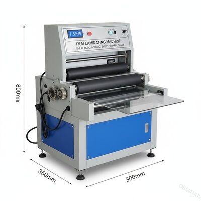 1.5KW Filmlaminierungsmaschine 850mm Höhe 300mm Mindestlänge für Kunststoff, Acryl, Blech, Brett, Glas