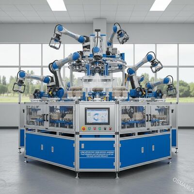 Langlebigkeit Hochgeschwindigkeitsrobotermontage Zellstoffformmaschine 24 Stationen für Zellstoffgeformtes Produkt
