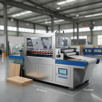 Für die Oberflächenfläche von Bodenplatten Glas-Plastikfolie-Laminationsmaschine mit Gesamtgröße 6300*1550*1200mm