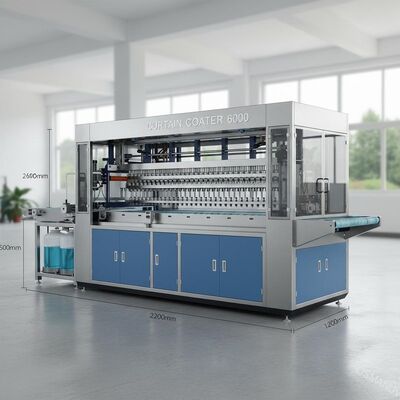 6000 mm × 2200 mm × 1400 mm Vorhangbeschichtungsmaschine für eine breite Palette von Beschichtungsbedürfnissen
