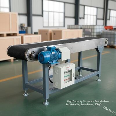 Maschine mit Förderband mit hoher Kapazität 2m*0,6m*1,5m mit Servomotor für 50kg/h