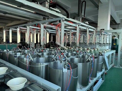 24-Station Rotary Coating Line for Internal Coating of Pulp Molding | High-Volume Automated Production System