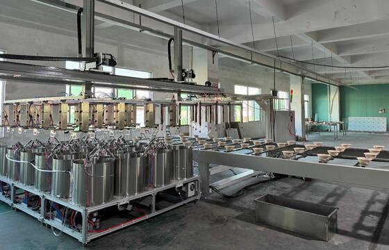 Smart 24-Station Spin Coating Line for Water/Oil Barrier Coating of Pulp Molded Tableware